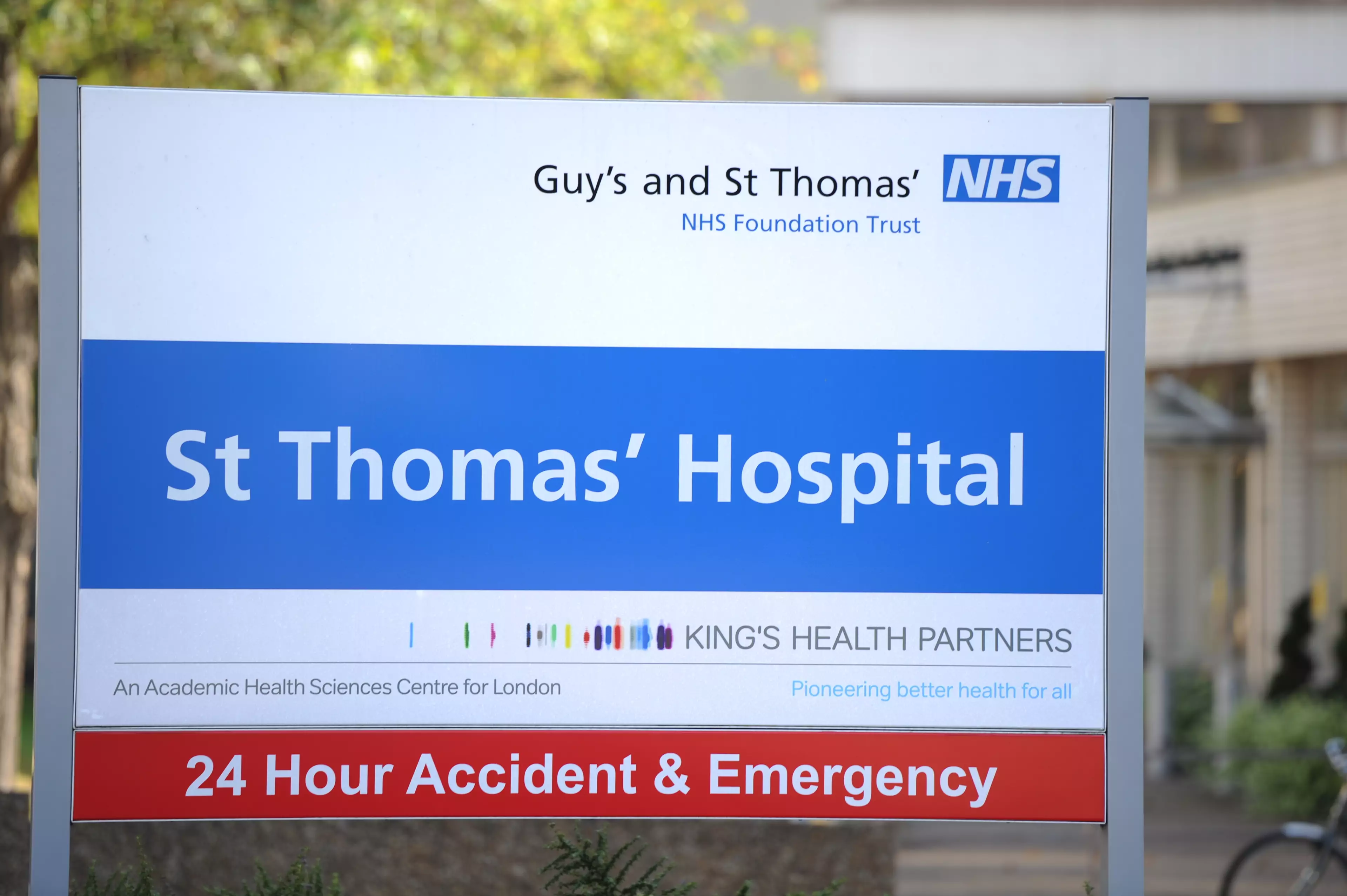 The patient was transferred to Guys and St Thomas' Hospital in London.
