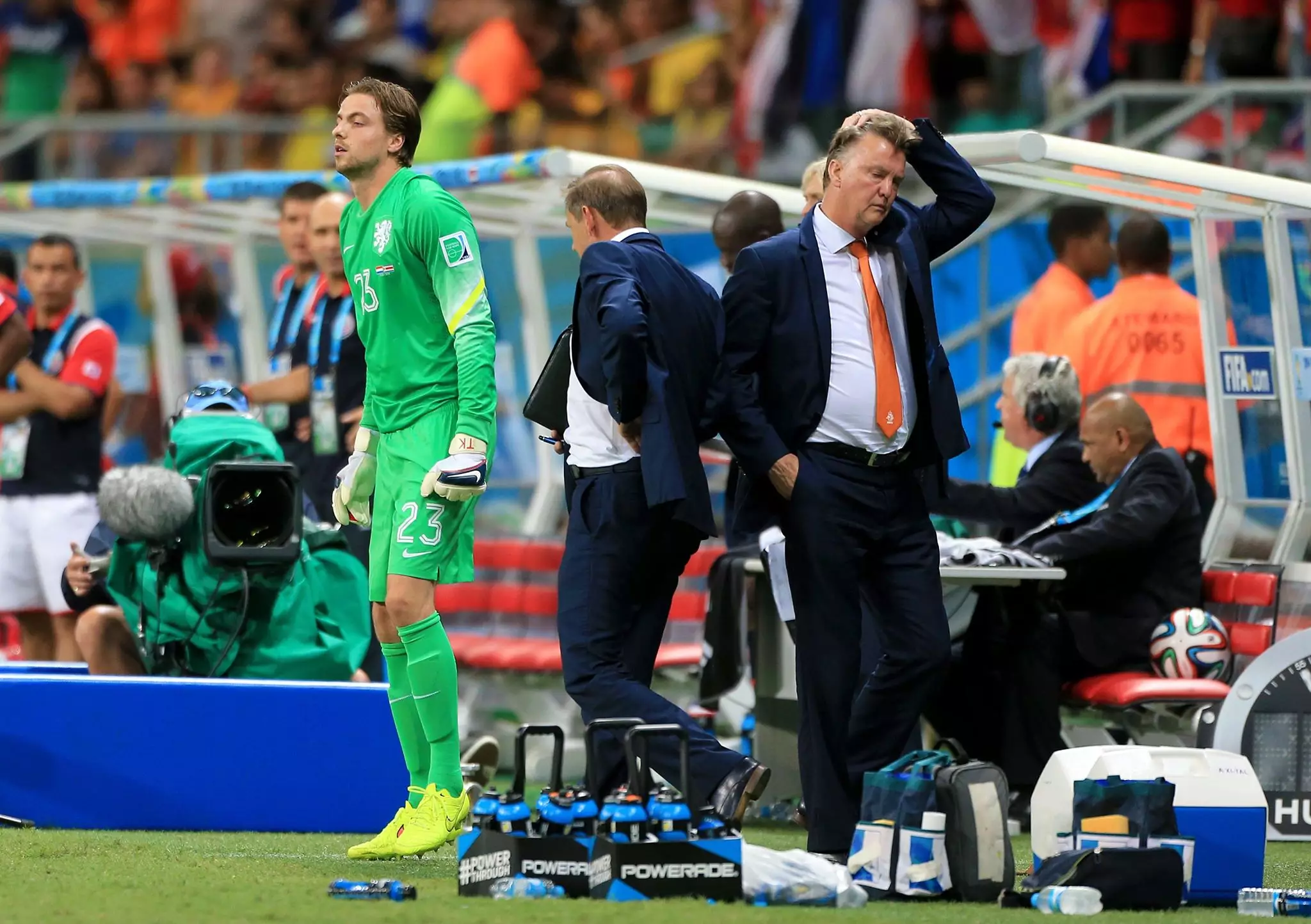 Krul comes on just before the shoot-out. Image: PA