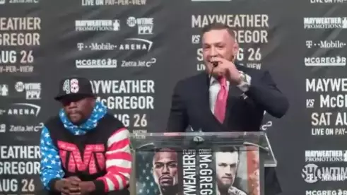WATCH: Conor McGregor Lands First Insult In Mayweather Press Conference