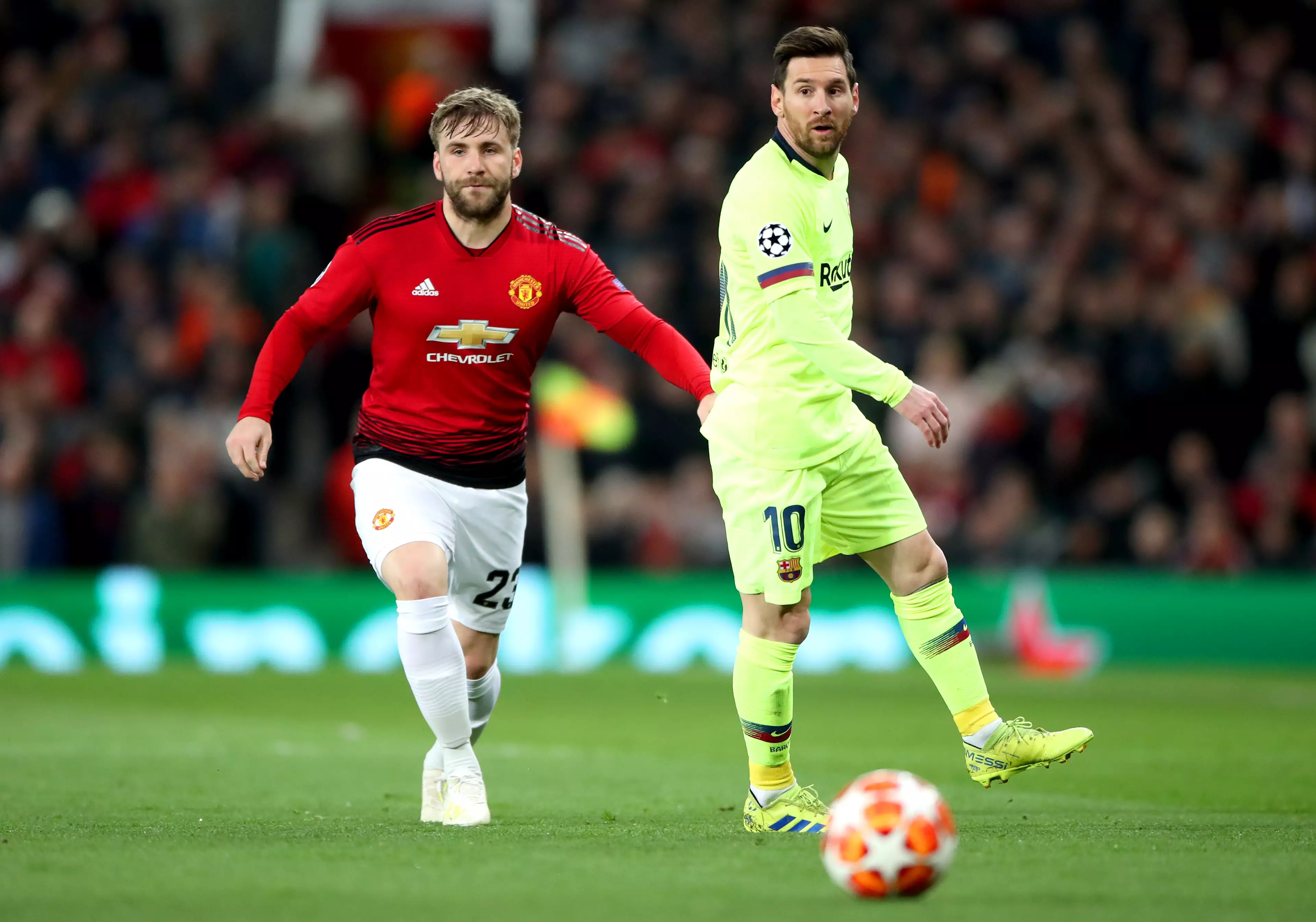 Messi's last visit to England was only last year, against Manchester United in the Champions League. Image: PA Images