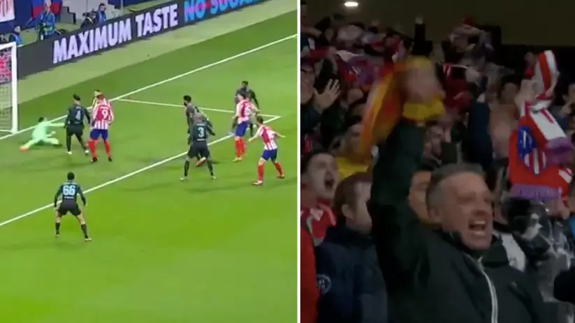 The Deafening Sound Of Atletico Madrid Fans Celebrating Opening Goal Against Liverpool 