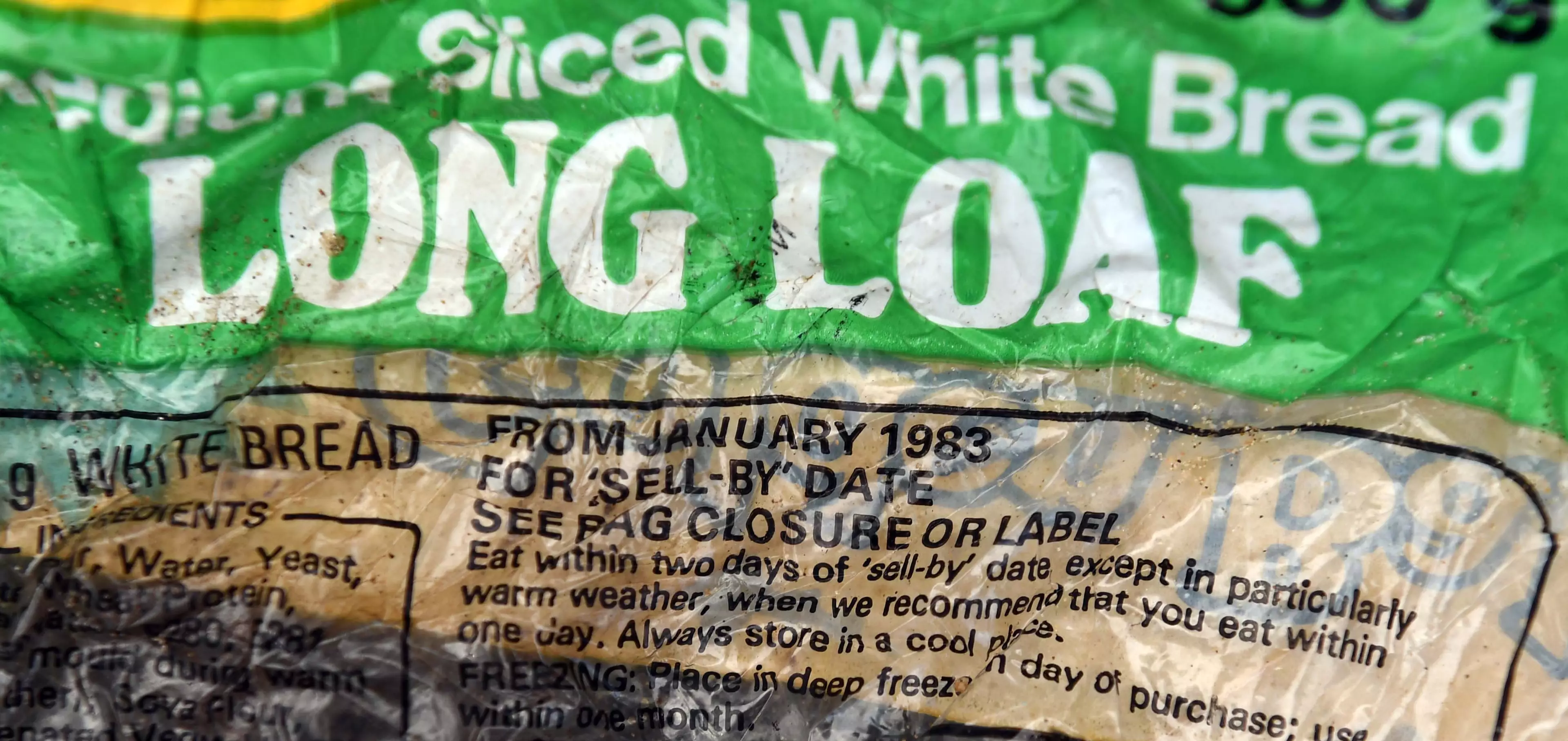 The loaf of bread dated 1983.