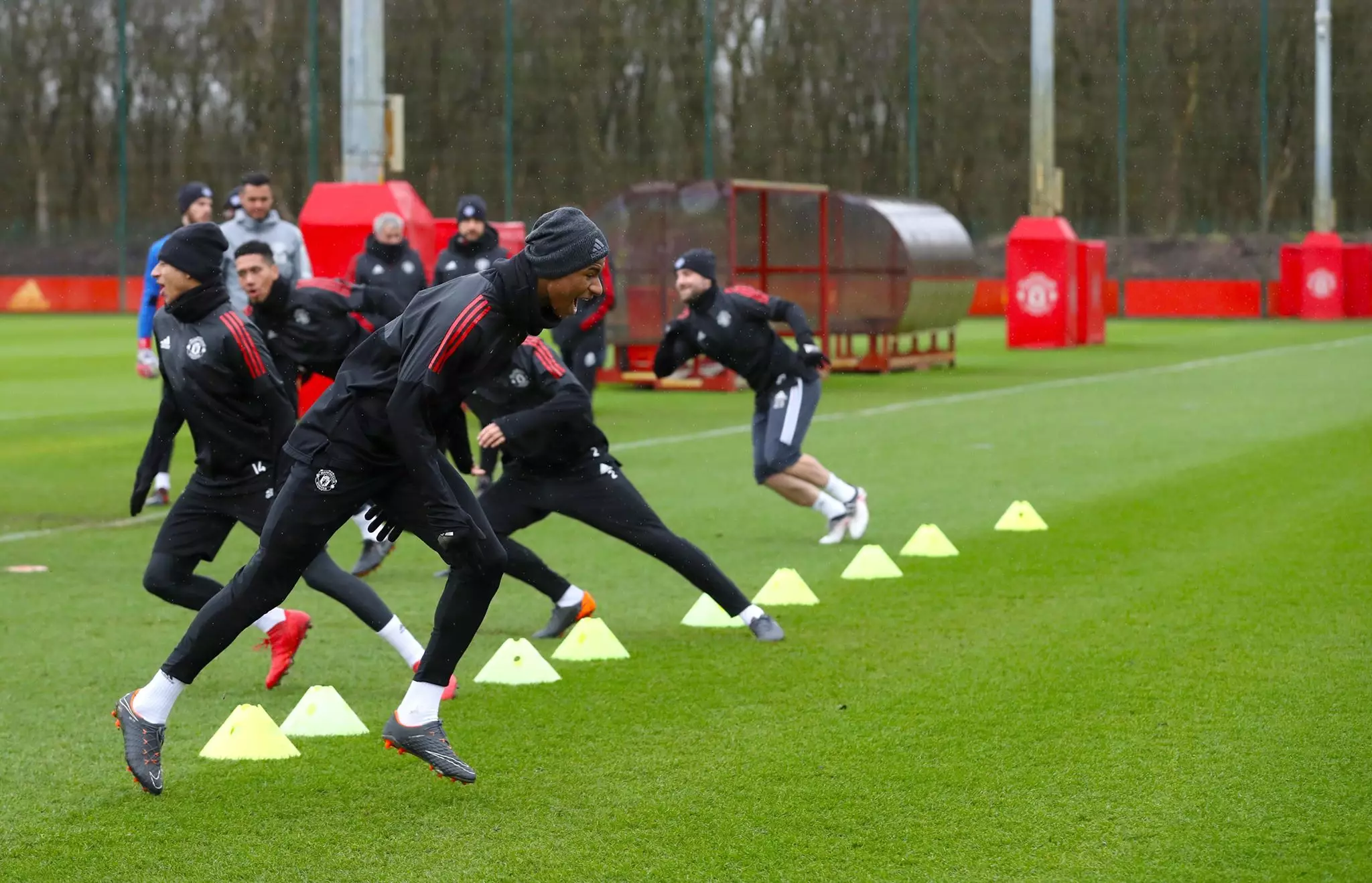 United players going through their paces. Image: PA