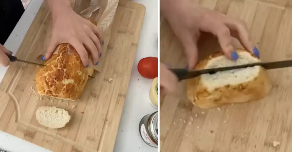 This is how to cut the bread (