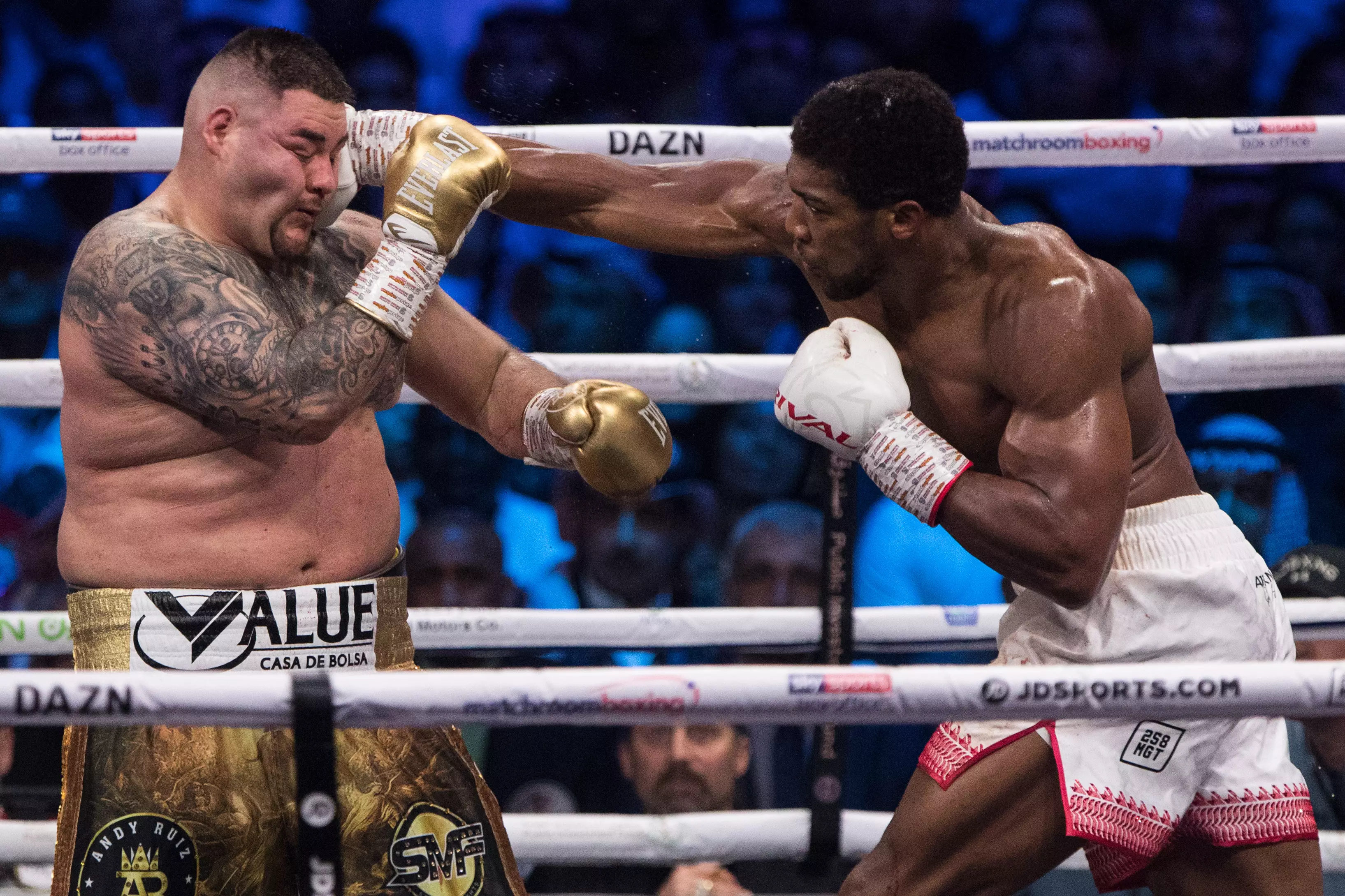 Ruiz Jr got badly outclassed by AJ in their rematch. Image: PA Images