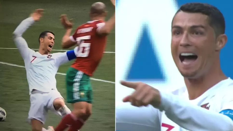 Cristiano Ronaldo Signals For VAR Check After Dive Against Morocco