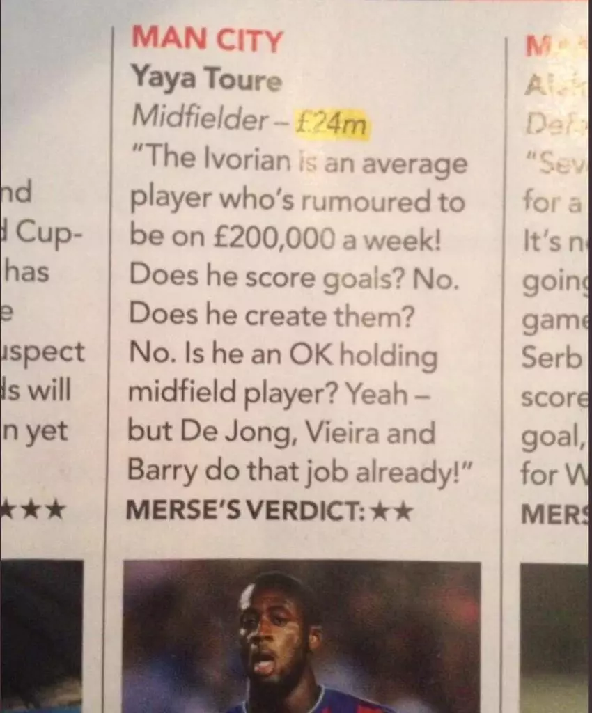 Paul Merson gives his analysis on the arrival of Yaya Toure from Barcelona in 2010. 