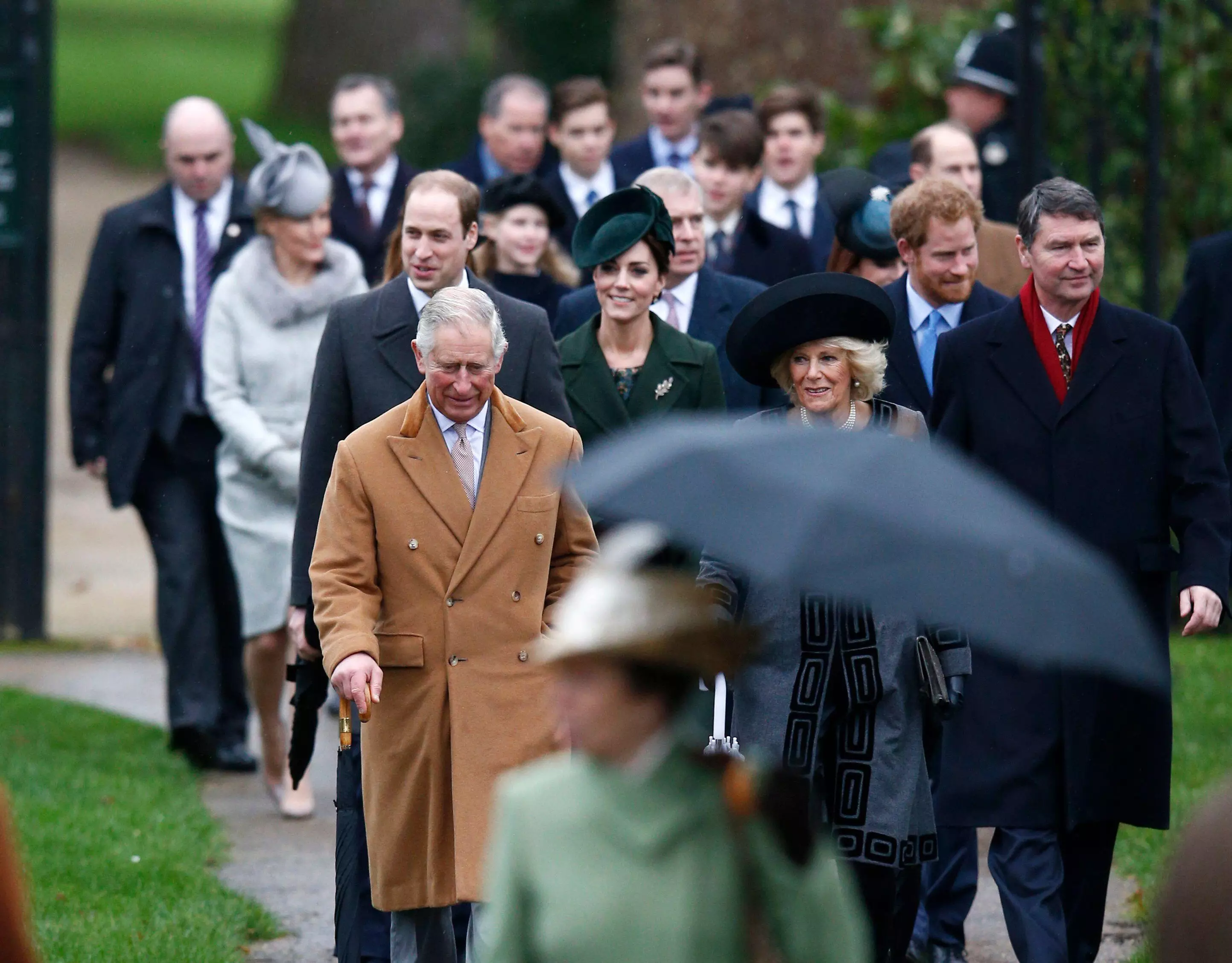 The Royal Family attending a Christmas Day service in Sandringham in 2015.