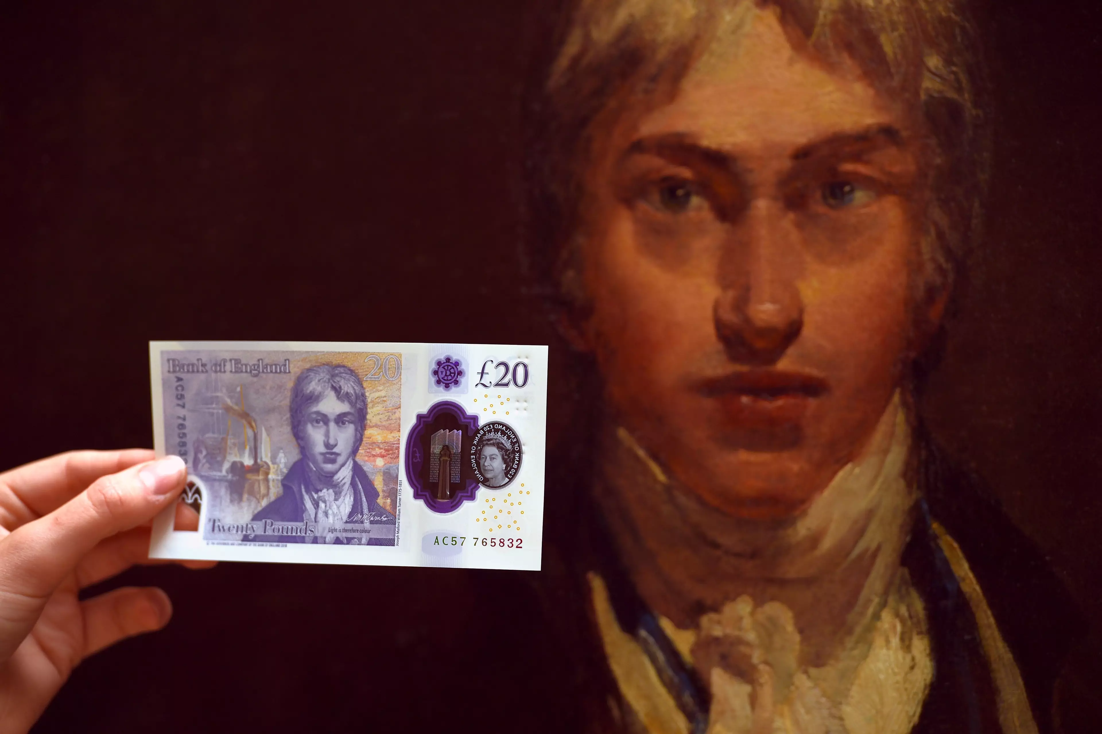 The new £20 note bears the face of artist JMW Turner.