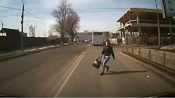 Russian Woman Tries To Jump In Front Of Van In Insurance Scam 