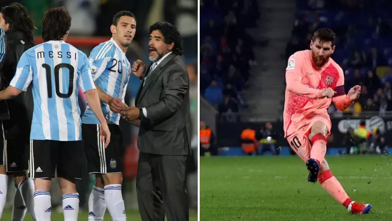 The Simple But Effective Piece Of Advice Diego Maradona Gave Lionel Messi Regarding Free-Kicks