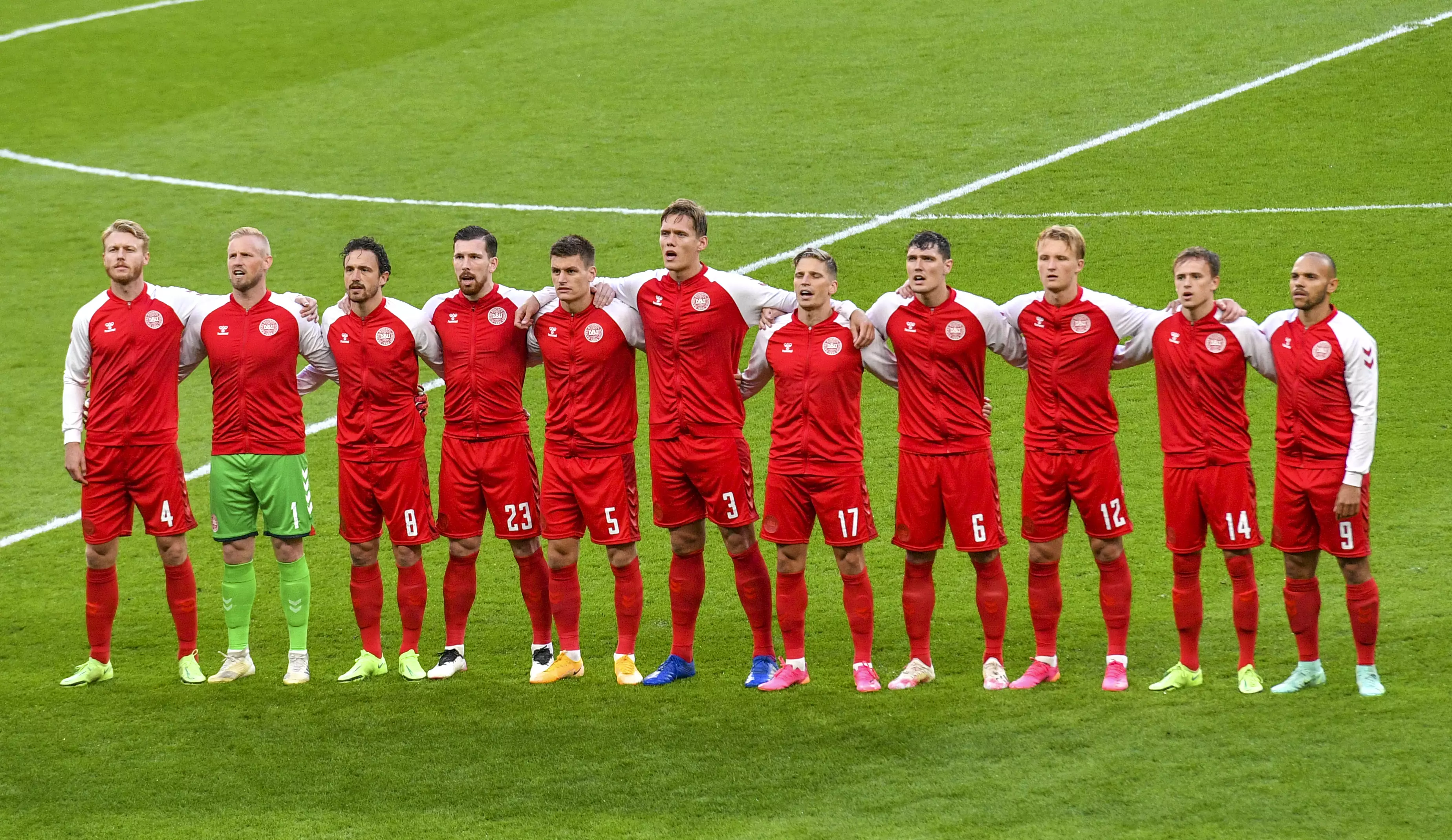 Booing could be heard during Denmark's anthem. Image: PA Images