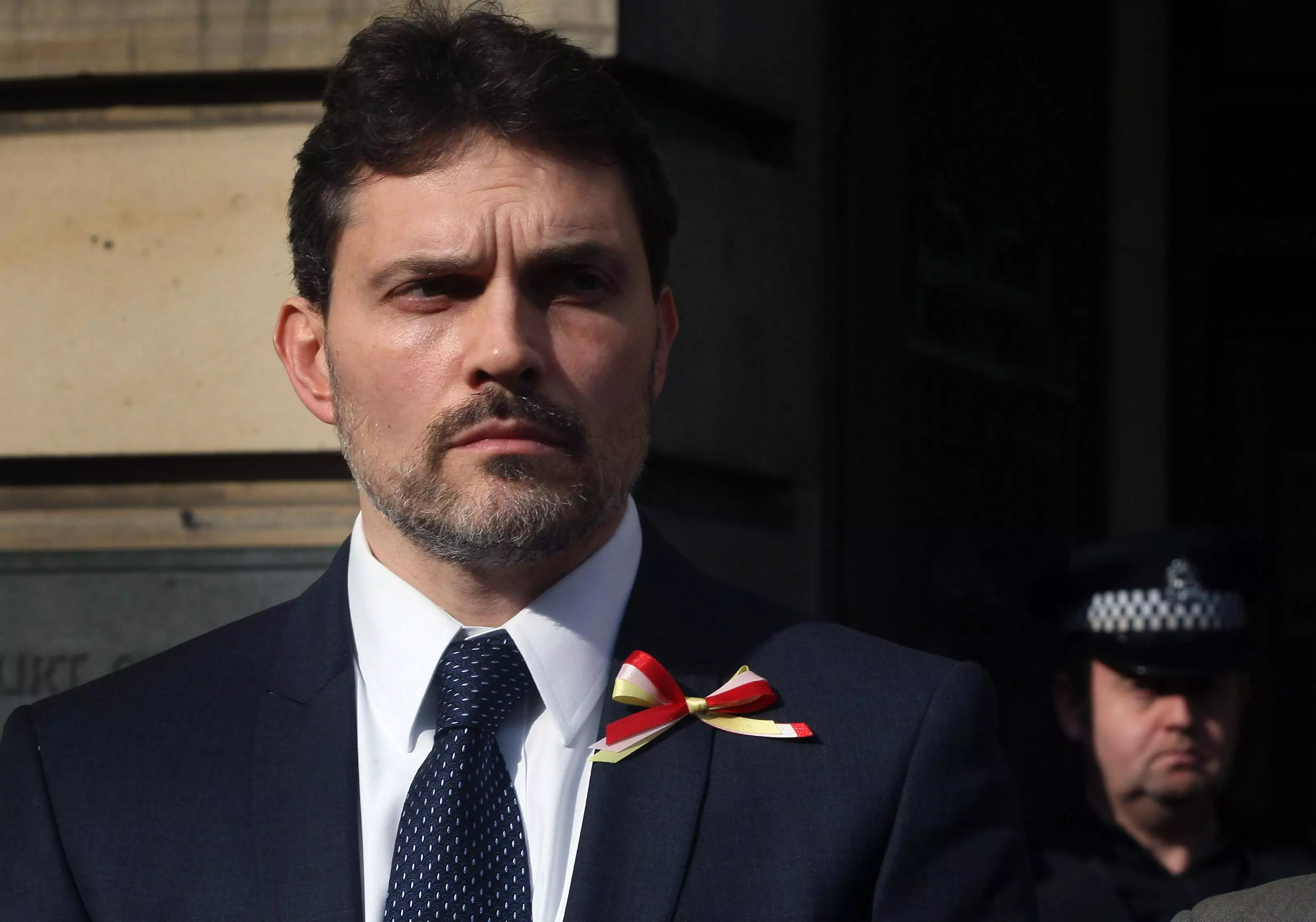 Pasquale Riggi, the father of the three children stabbed to death by their mother Theresa Riggi, leaving the High Court in Edinburgh in 2011. (