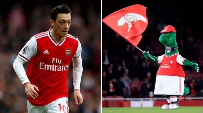 Mesut Ozil Offers To Pay Wages Of Recently Sacked Arsenal Mascot Gunnersaurus