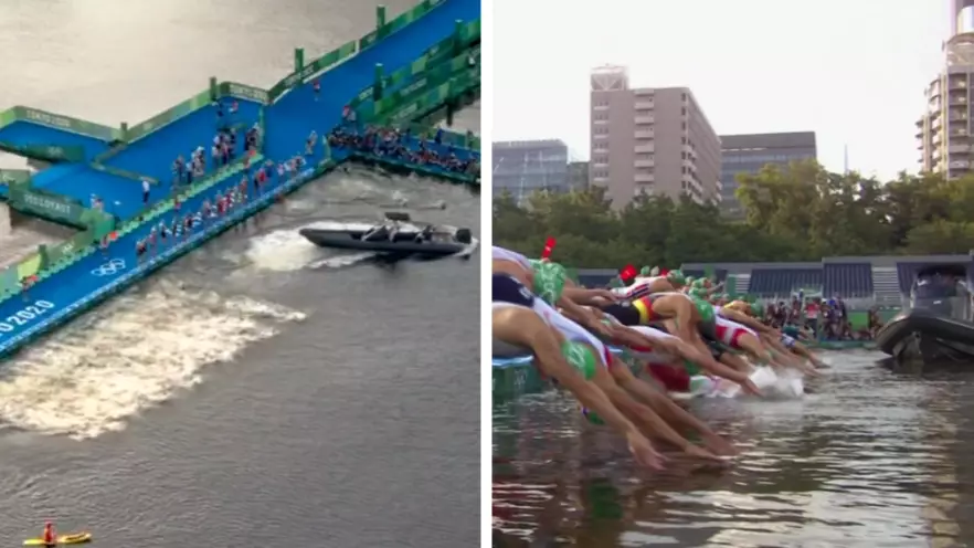 Wild Start To Olympic Triathlon As Boat Blocks Athletes From Entering The Water