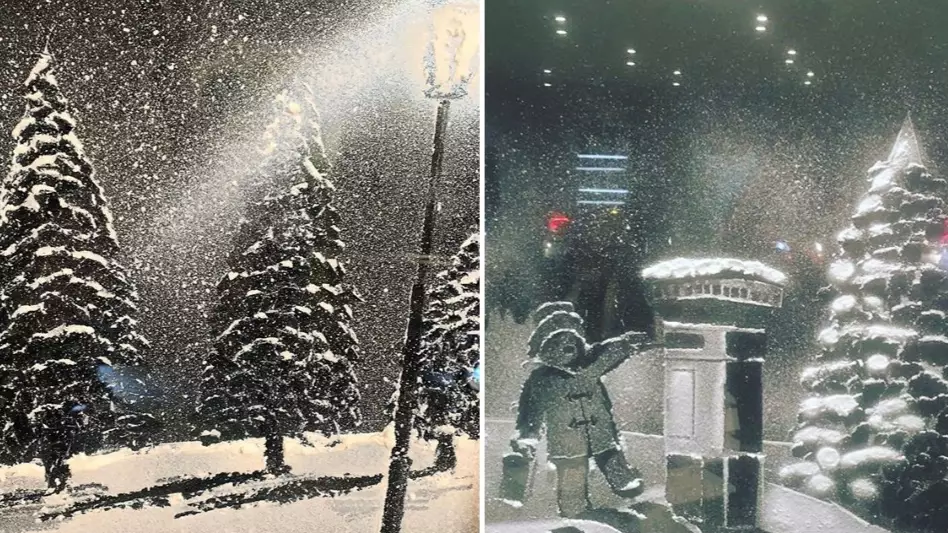 ​The New Trend Of Creating A Snow Scene On Your Window Is Magical