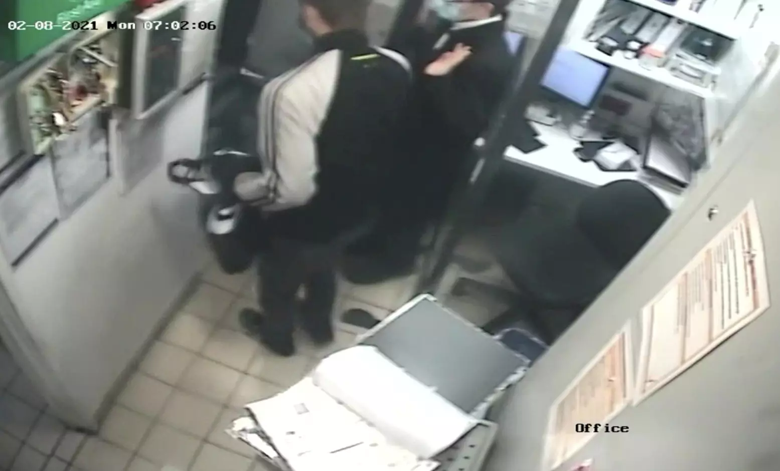 CCTV footage shows Rudi Batten during the robbery.