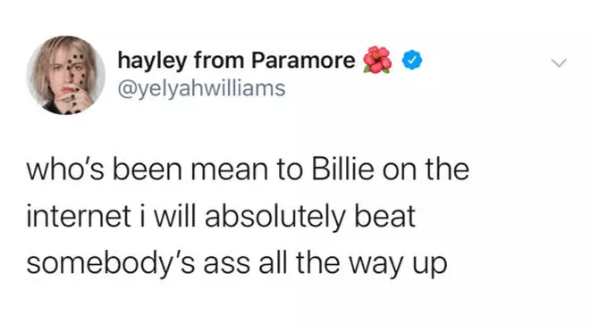 Williams said she would 'beat up' anyone being mean to Billie Eilish.