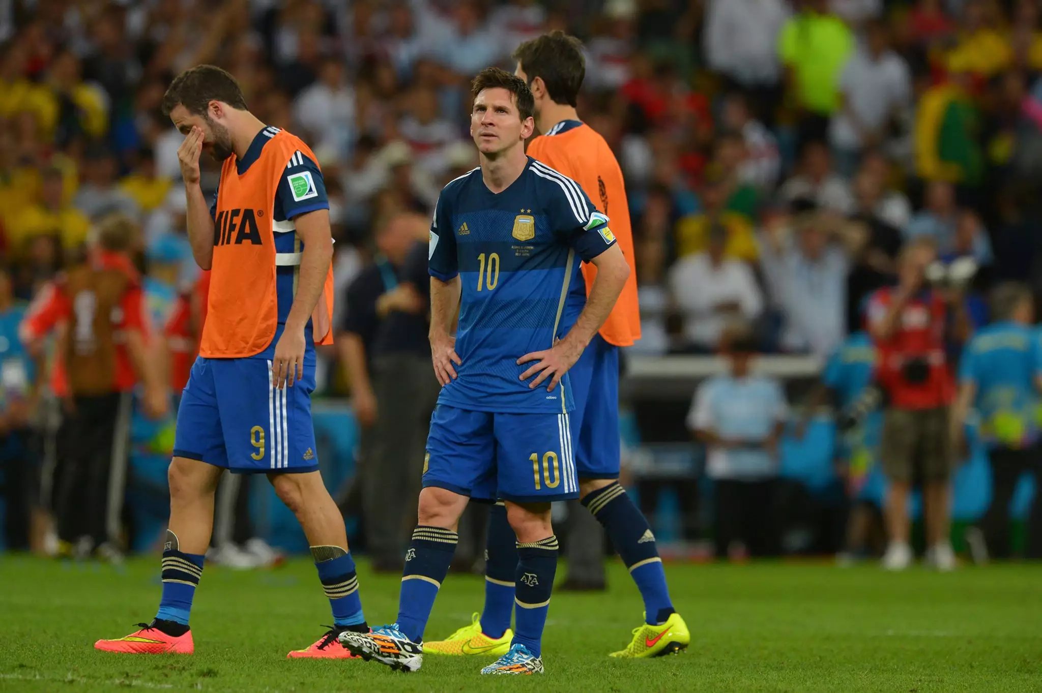 Messi looks dejected after Argentina's loss to Germany. Image: PA Images