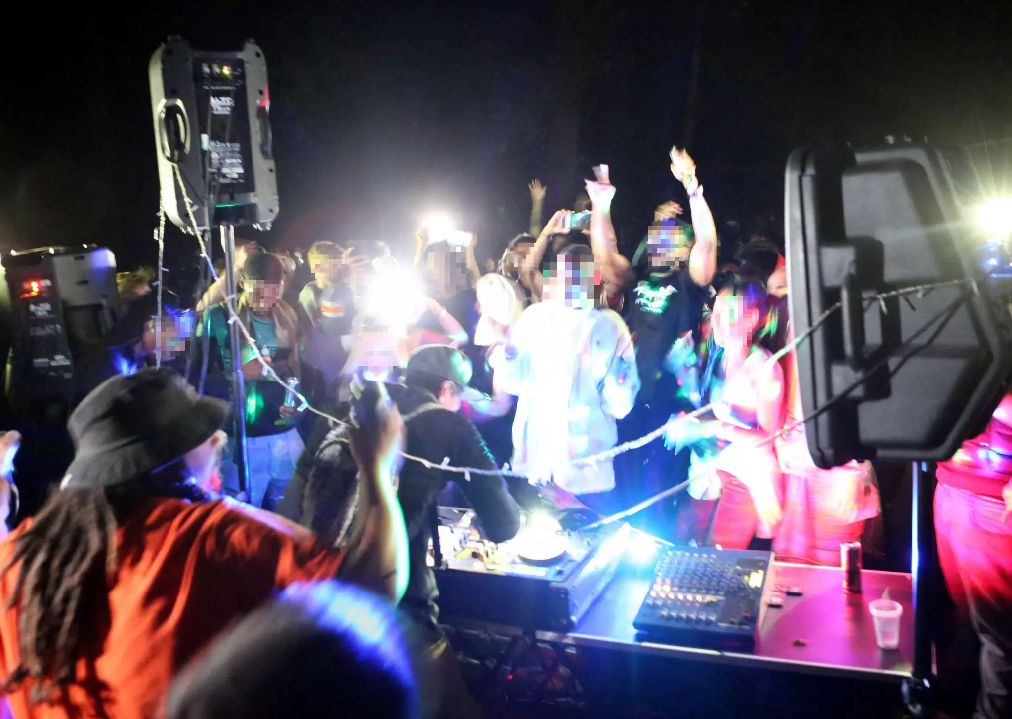 More than 500 people allegedly attended the illegal rave.