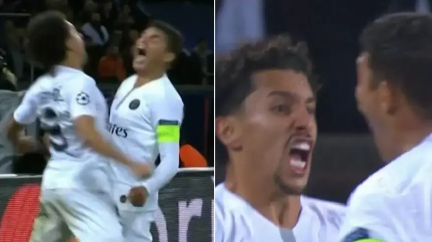 Thiago Silva And Marquinhos Passionately Chest-Pump After Winning A Goal-Kick