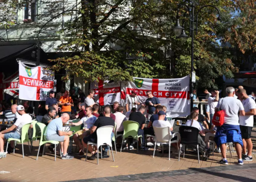 Thousands of England fans have gathered in Sofia ahead of their England 2020 qualifier.