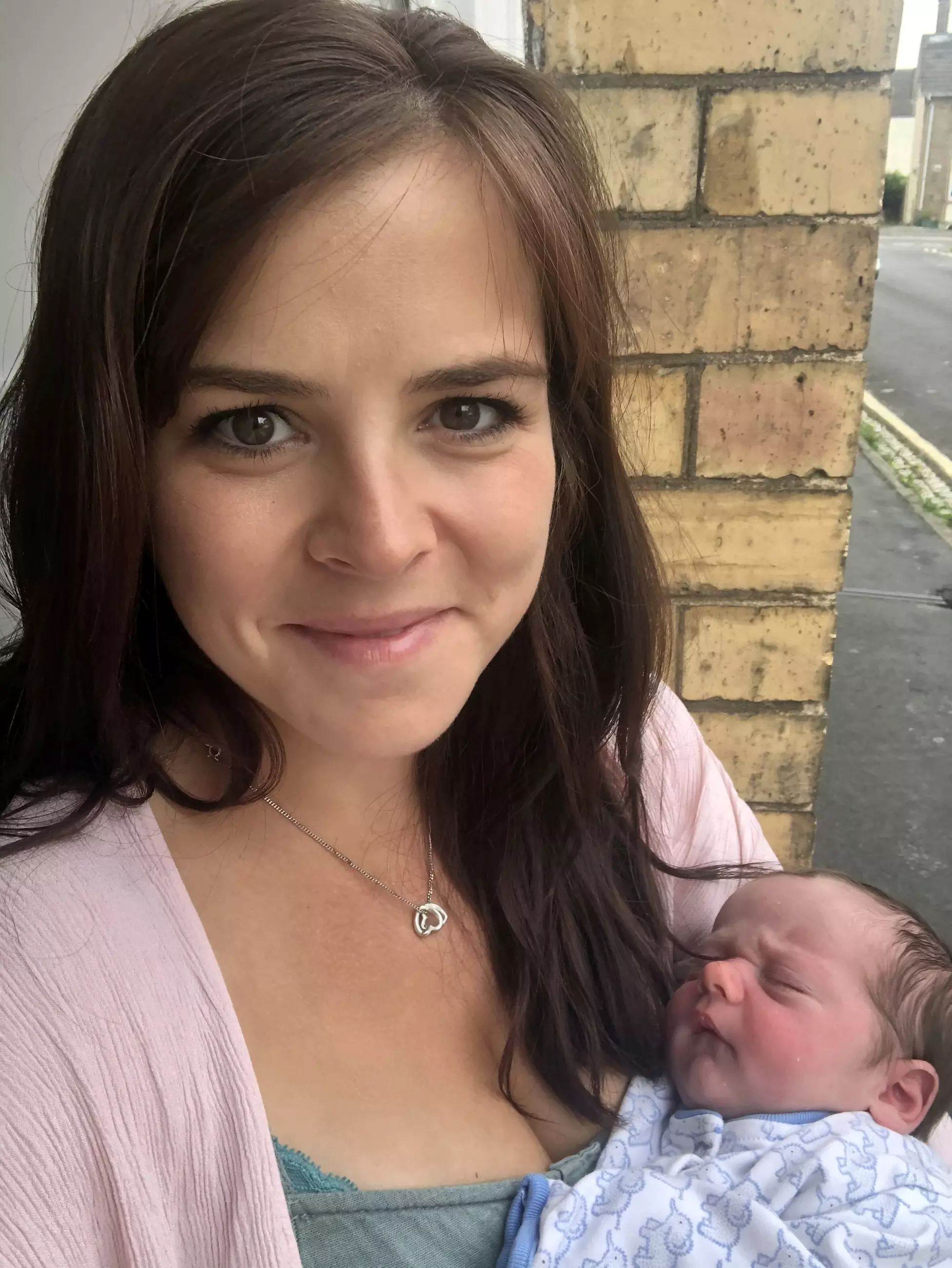 Naomi delivered George just hours after being turned away from hospital (