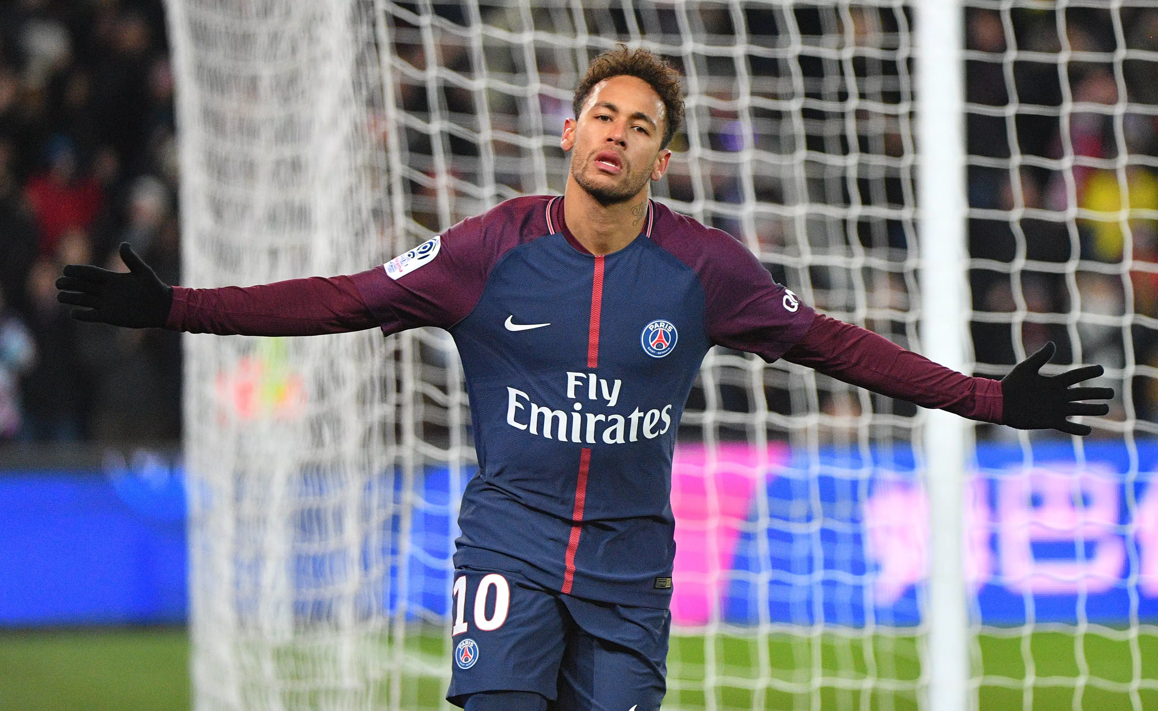 Neymar celebrates scoring a goal for PSG. Image: PA
