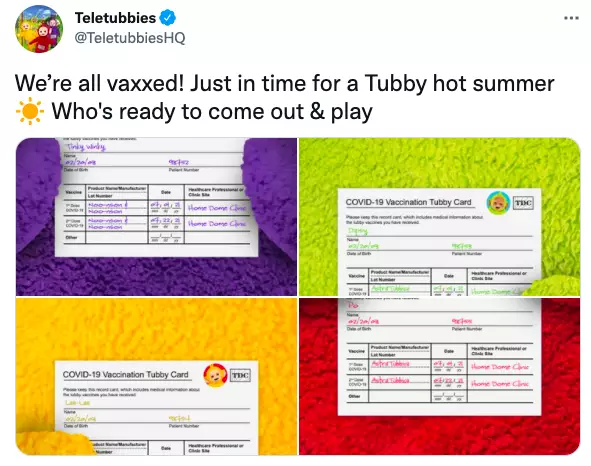 The Teletubbies have been vaccinated! (