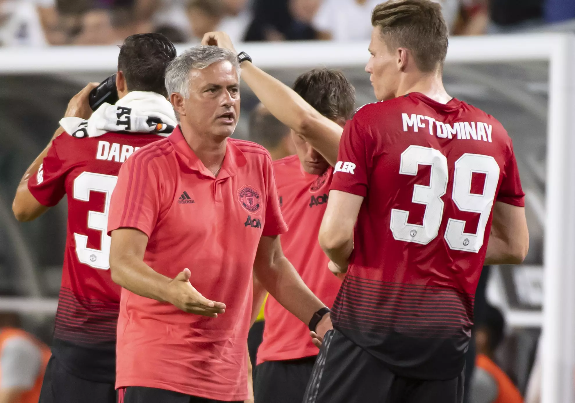 Mourinho & McTominay during pre-season in 2018. (Image