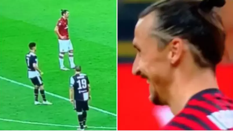 Zlatan Ibrahimovic's Epic Reaction To Cristiano Ronaldo Trying To Put Him Off During Penalty 