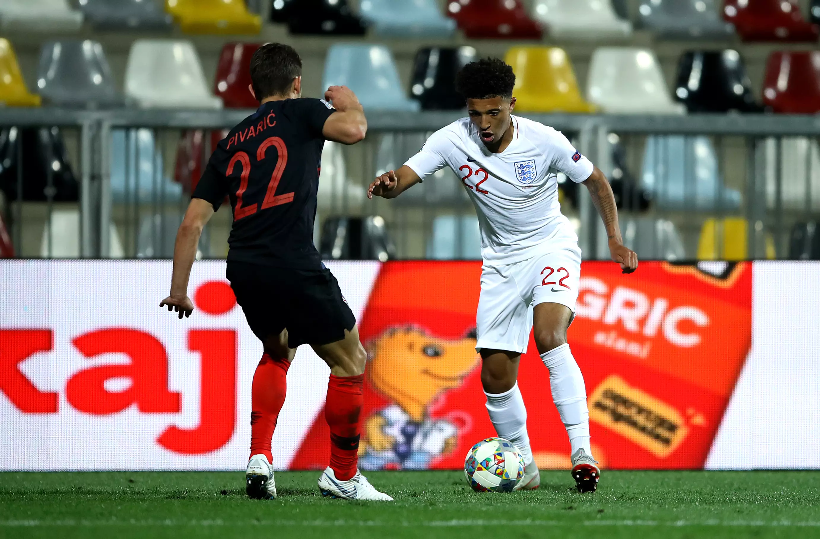 Sancho's been collecting assists for fun this season, earning him a game against Croatia. Image: PA Images