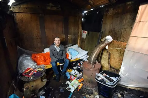Keiran had been living in an abandoned train shack.
