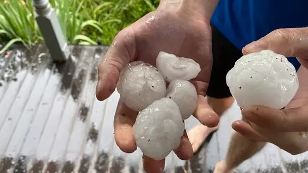 Giant 'Golfball' Hailstones In Melbourne Storm Flash Floods