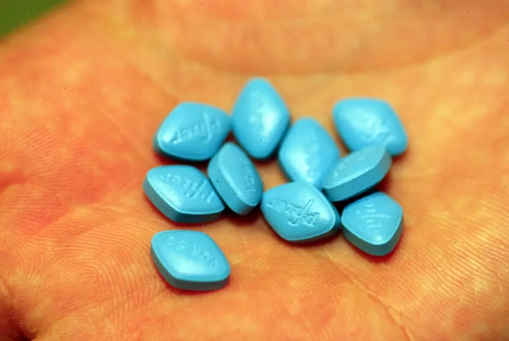 Stock image of Viagra pills.