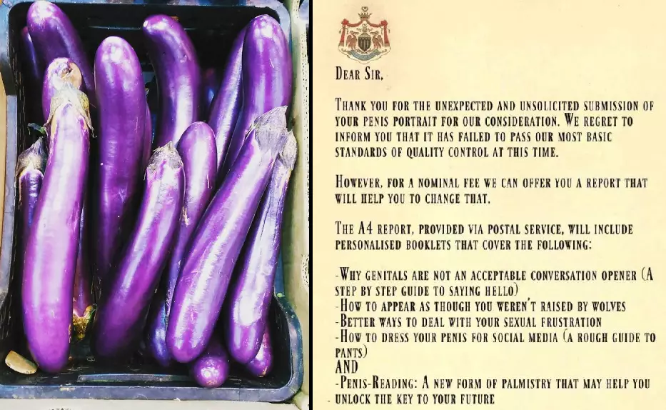 Woman Has Hilarious 'Rejection Letter' For People Who Send Her Dick Pics
