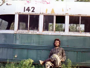 Christopher McCandless with the 'magic bus'.