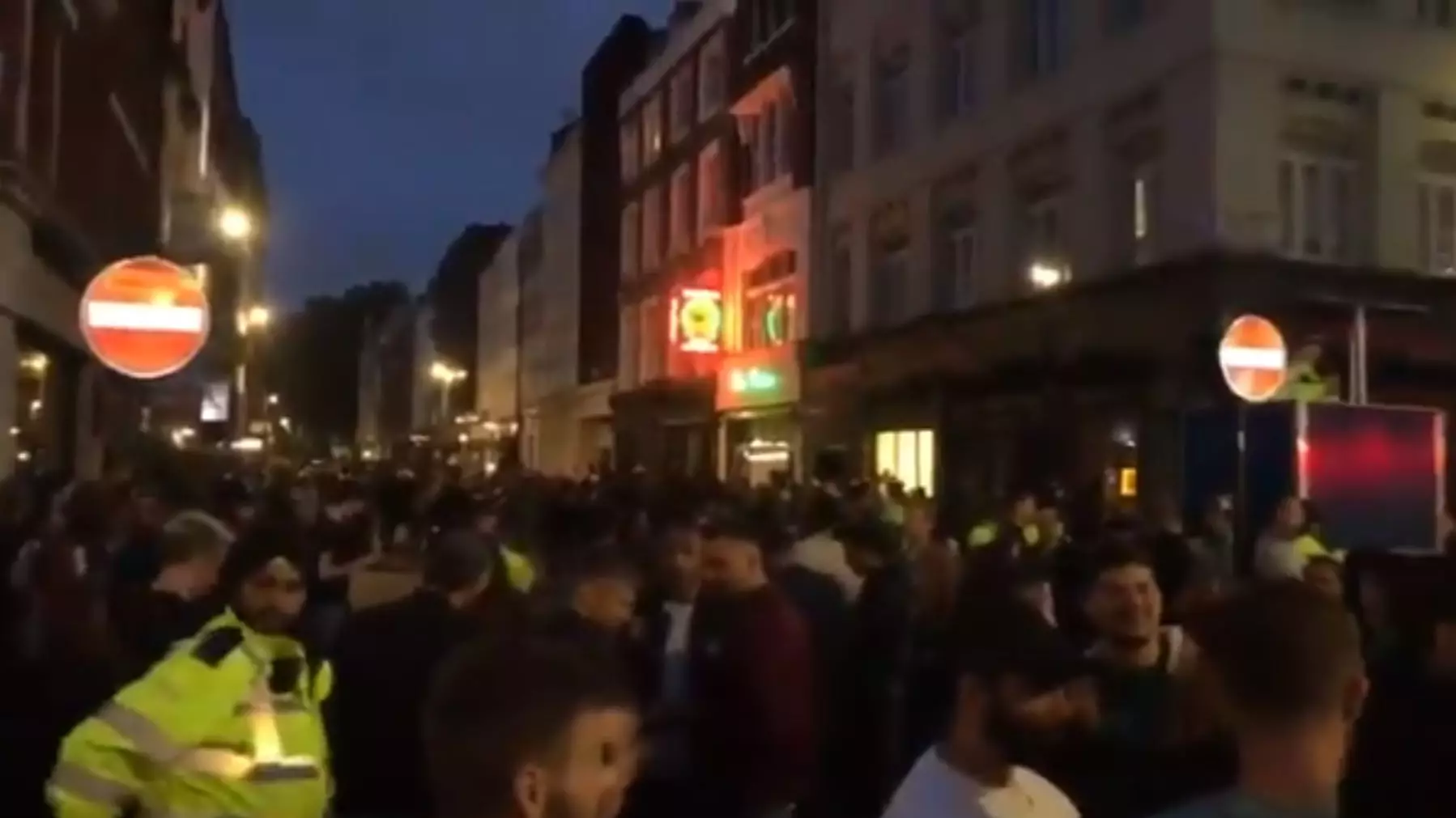 Video Shows Revellers Flooding Streets Of Soho To Celebrate Pubs Reopening