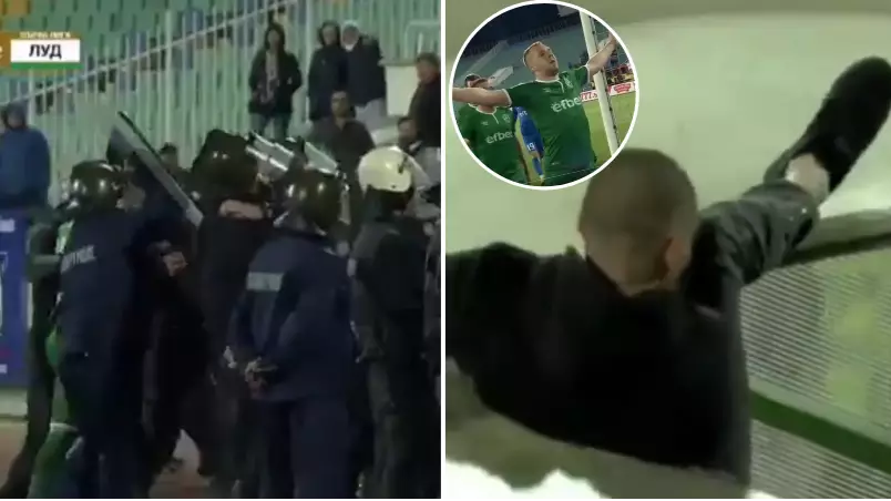 Ludogorets' Cosmin Moti Needs Police Escort Stadium, Levski Fan Falls Through Tunnel Trying To Attack Him