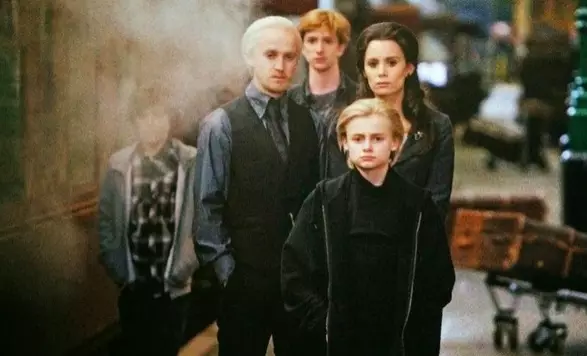 Draco's wife was his IRL girlfriend at the time of filming (