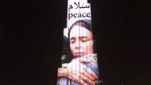 World's Tallest Building In Dubai Lit Up With Picture Of New Zealand Prime Minister