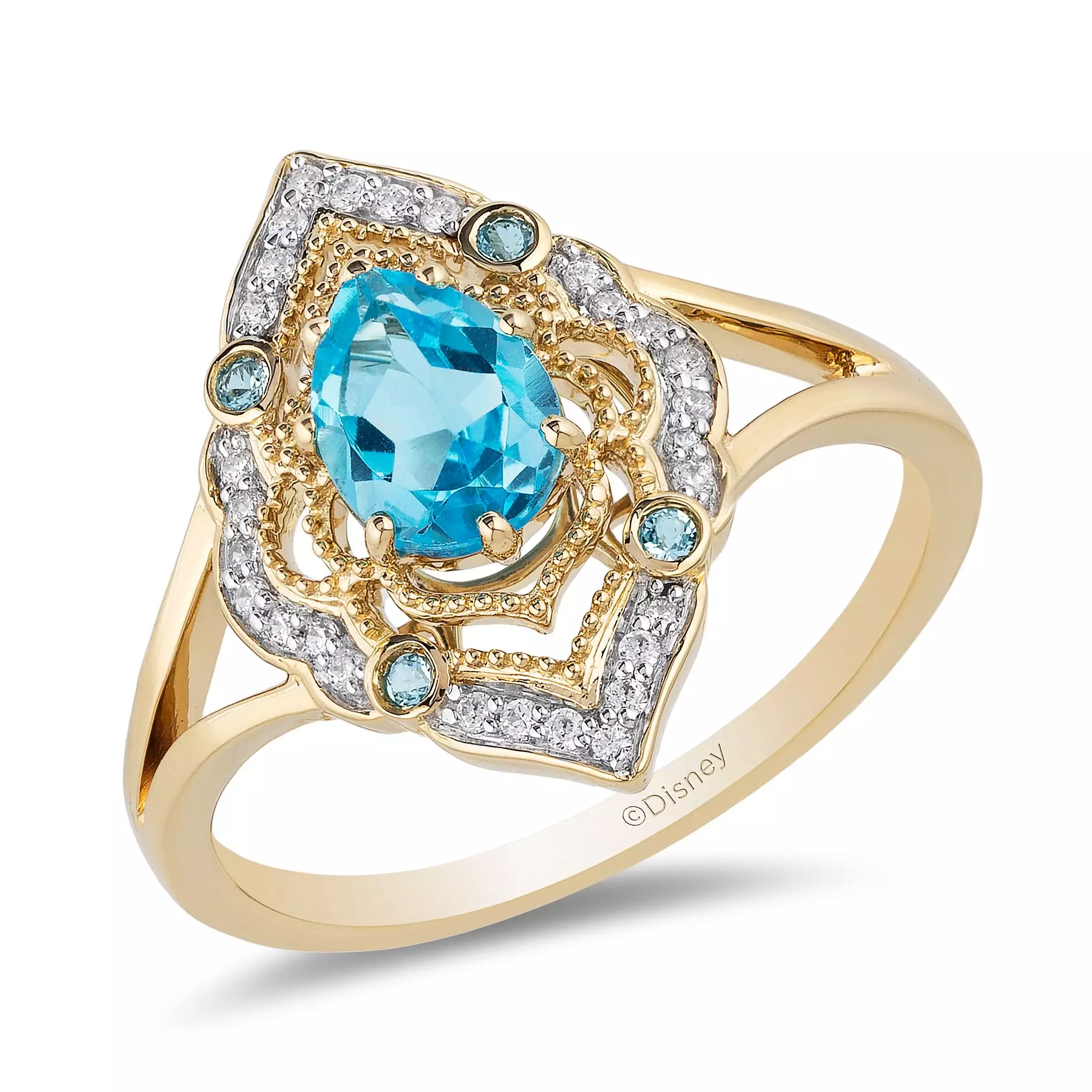 Enchanted Disney 9ct Gold Diamond Ring Inspired by Disney Aladdin - £699.