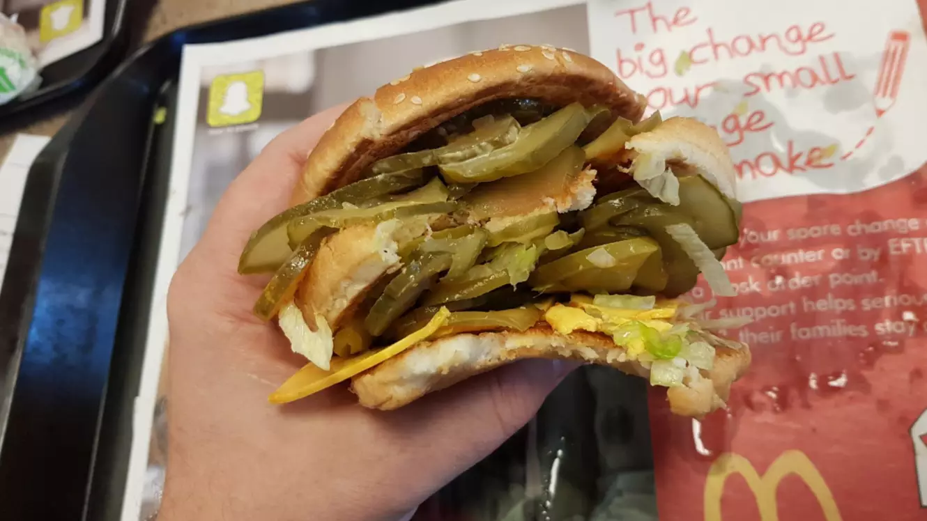Man Creates McDonald's April Fool's Day McPickle Burger For Real 