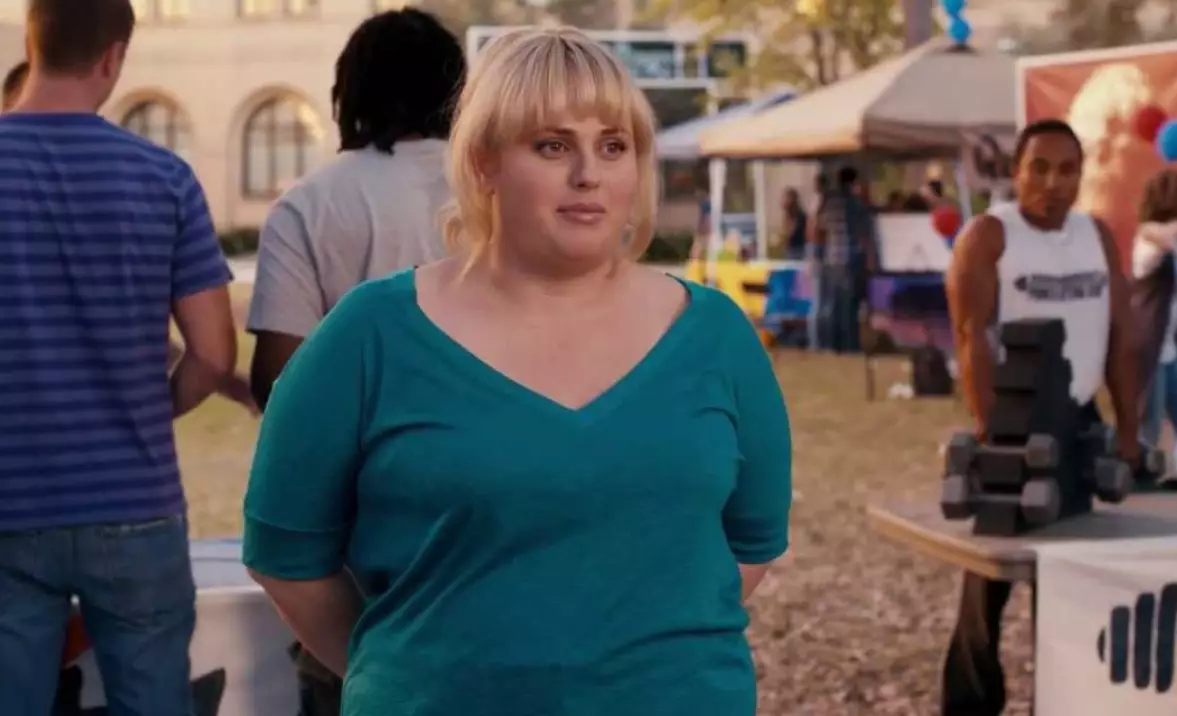 Rebel in Pitch Perfect as 'Fat Amy'.