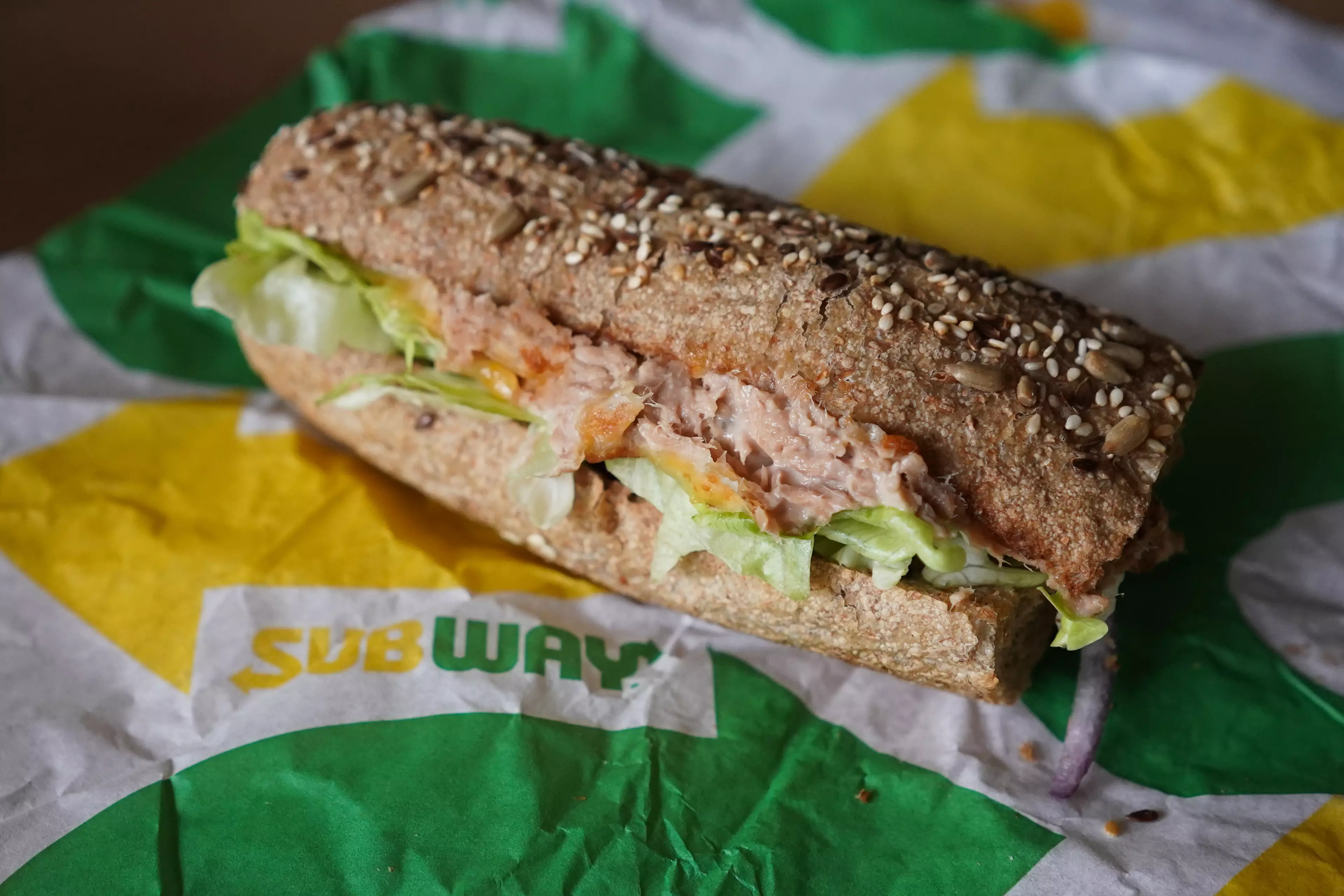 A Subway tuna sandwich.