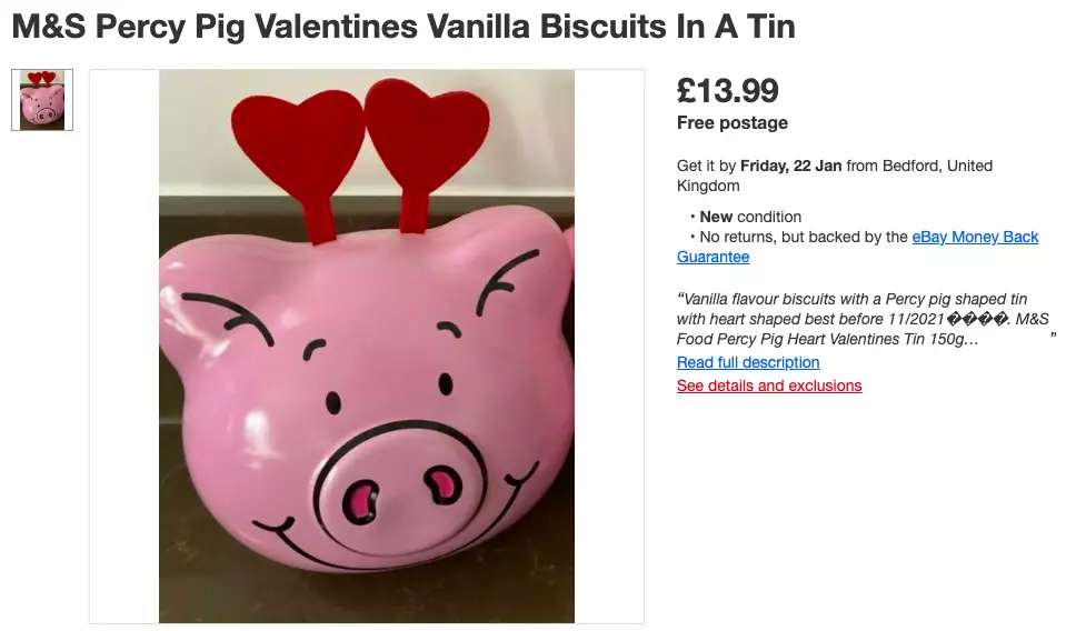 The biscuits are being sold on eBay for nearly three times the price (