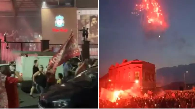 The Liverpool Celebrations Outside Anfield Were Absolutely Incredible