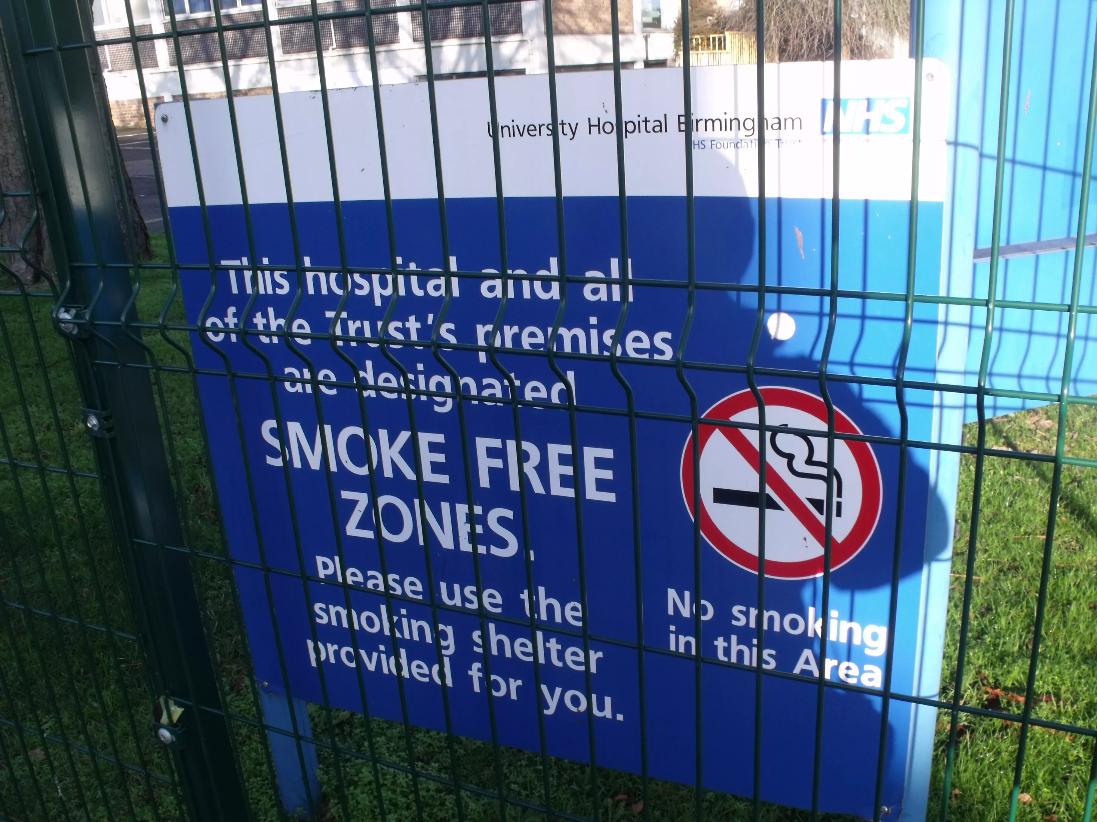 The concerned patient said he spotted people smoking outside the cancer ward.