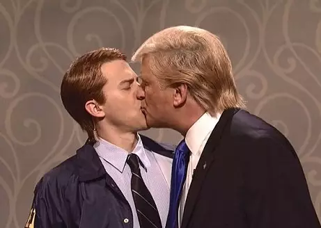 Controversial SNL Sketch Shows Trump Kissing Putin And The KKK