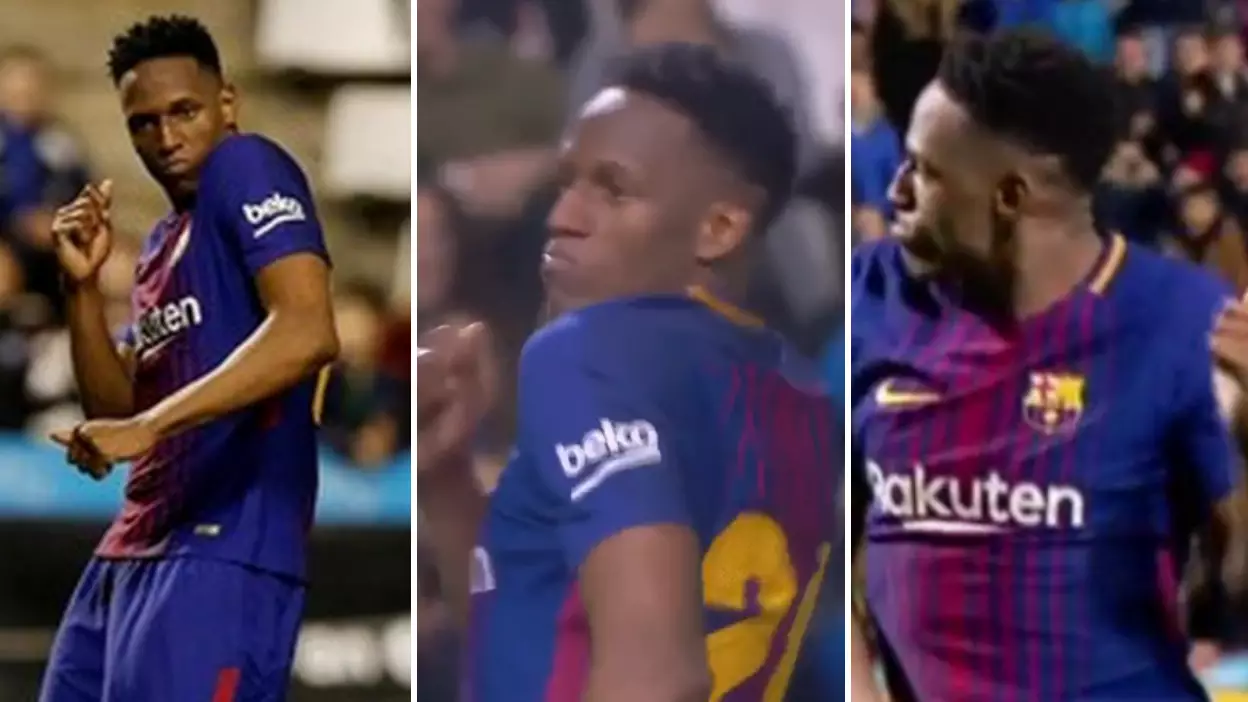 Watch: Barcelona's Yerry Mina Celebrated His Penalty By Busting Out Some Shapes